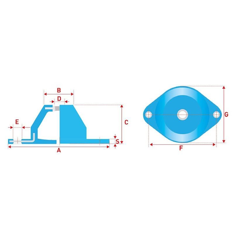 Ayak Tip Kulaklı Titreşim Sönümleme Takozları ATK-001 